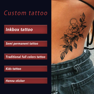 Tinta a base de jugos semipermanente personalizada, larga duración, 15 días, azul mate, realista, tatuaje temporal con <span class=keywords><strong>letras</strong></span>, 100% - Product Image 6