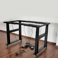 Table élévatrice d'ordinateur blanche personnalisée support 4 moteurs 4 pieds électrique hauteur réglable kit de cadre de bureau pour la maison moderne