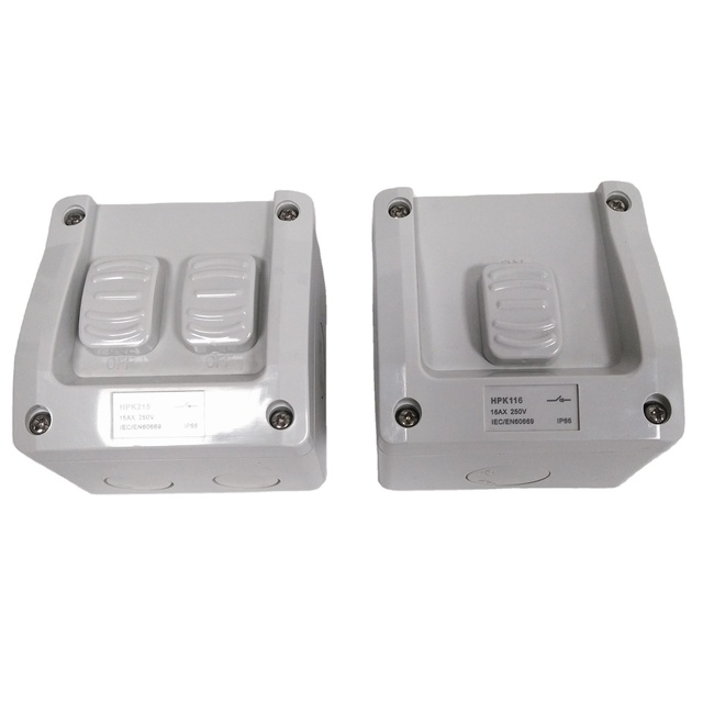 Australian Standard SAA Outdoor Industrial IP66 Waterproof 1 Gang Australian Style Toggle Switch 2Gang 15A/16A HPK Series Model