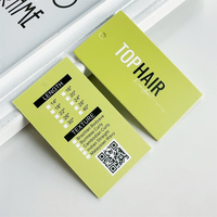 Étiquettes de cheveux en papier épais de luxe Logo personnalisé étiquettes volantes texturées écologiques pour perruque étiquettes de taille imprimées étiquettes vêtements