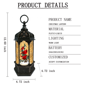 Swirling Glitter Snow Globe Cardinal <strong>Christmas</strong> Ornament Lamp Light Spinning Water <strong>Lantern</strong> <strong>Christmas</strong> <strong>Lantern</strong> - Product Image 3