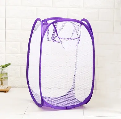 ¡OEM de malla de ventana de cesta de lavandería portátil plegable de almacenamiento y fácil de abrir! Almacenamiento de ropa sucia, cesta de juguetes para bebés