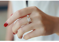 Bagues en argent en gros pour femmes, motif fleur en zircon, bague ouverte hypoallergénique, bijoux en platine, cadeaux pour filles