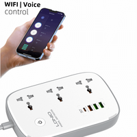 LDNIO SCW3451 NOUVEAU 2500W 250V Wifi Smart Prise Universelle avec Prise US UK EU avec Contrôle Vocal USB Multiprises