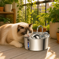 Bebedero Inteligente para Mascotas de Acero Inoxidable, Flujo Circulante Automático, Gran Capacidad de 3.2L, Alimentación por USB/Adaptador, Diseño Desmontable