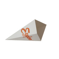 Bolsa a prueba de aceite del Tesoro verde Chips triangulares Conos de comida con bolsillo de inmersión Caja de churro Papel Kraft Conos de patatas fritas