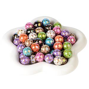 16mm <b>UV</b> Electroplated Acrylic Leopard Print Through-Hole Pattern Mixed Color Mobile Phone Chain Keychain String <b>Pen</b> DIY Beads - Product Image 6