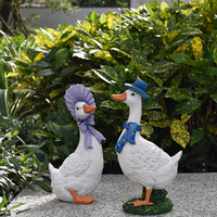 Figurine d'animal canard mignon de dessin animé simulé pour jardin, décoration transfrontalière pour jardin, cour, plantes en pot, maison et style pastoral