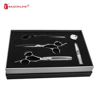 Kit d'outils de coupe de cheveux professionnel en acier inoxydable avec ciseaux, peigne et brosse pour débutants et stylistes