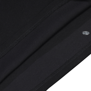 Camiseta Deportiva de Lujo para Hombre, Lisa, con Logotipo Personalizado Serigrafiado, Mezcla de Poliéster/Algodón, Negra, Talla Grande, Informal - Product Image 5