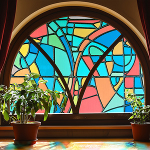 Película Decorativa para Ventanas con Diseño Abstracto de <span class=keywords><strong>Picasso</strong></span>, Adhesivo Estático sin Pegamento, Control de Privacidad - Product Image 3
