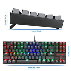 Nuevo <span class=keywords><strong>K552</strong></span> RGB Monocromo Retroiluminado Esports Gaming 87 Teclas <span class=keywords><strong>Teclado</strong></span> mecánico Cyan Axis USB 3,0 Con cable Impermeable Aleación de aluminio - Product Image 3