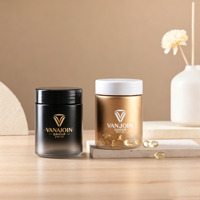 Pot en verre hermétique à large ouverture, couleur personnalisée, avec logo sur mesure, pour l'emballage de pilules, de capsules et de compléments alimentaires.