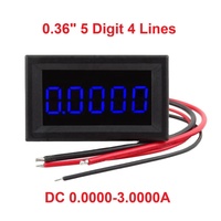 0.36" DC 0-3.0000A Amperemeter Digital LED Mini 5-Digit Empat-Kawat dengan Tegangan Suplai 3.5-30V Bahan ABS