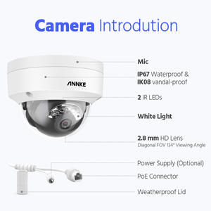 ANNKE I91DG Conjunto de 4 Câmeras <span class=keywords><strong>IP</strong></span> PoE de 12MP com Luz Dupla, Dome Antivandalismo, IR de 30m, H.265, RTSP, IP67, Microfone e Áudio - Product Image 6
