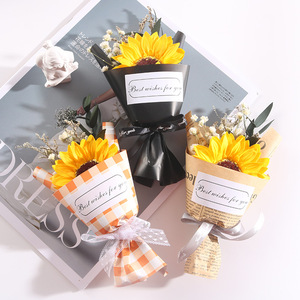 Bouquet <span class=keywords><strong>De</strong></span> fleurs artificielles pour la saint-valentin, savon Rose, tournesol, pour la fête des mères, vente en gros - Product Image 5