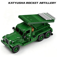 Modèle de lance-roquettes Katyusha, blocs de construction DIY, jouet en plastique ABS, véhicule militaire éducatif de la Seconde Guerre mondiale, briques de construction pour garçons