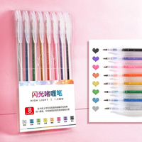 Stylos gel scintillants colorés GF, mignons, changeant de couleur, étoiles brillantes, pour dessin, journal, bricolage, écriture artistique, fournitures de papeterie