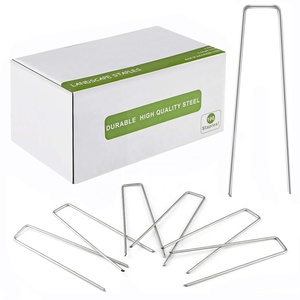 Piquets métalliques galvanisés <span class=keywords><strong>en</strong></span> U, ancres de sol <span class=keywords><strong>en</strong></span> acier, crochets de pelouse pour aménagement paysager, clous <span class=keywords><strong>en</strong></span> U, piquets <span class=keywords><strong>en</strong></span> U - Product Image 1