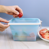 Boîtes de rangement pliables en silicone de qualité alimentaire, boîtes à lunch avec fonction de chauffage au micro-ondes pour la réfrigération domestique