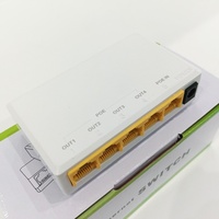 Extensor POE Gigabit de 5 Puertos, Repetidor Router de 10/100Mbps con Distancia de Transmisión de 100m, Garantía de 2 Años, Switches de Red 104JL