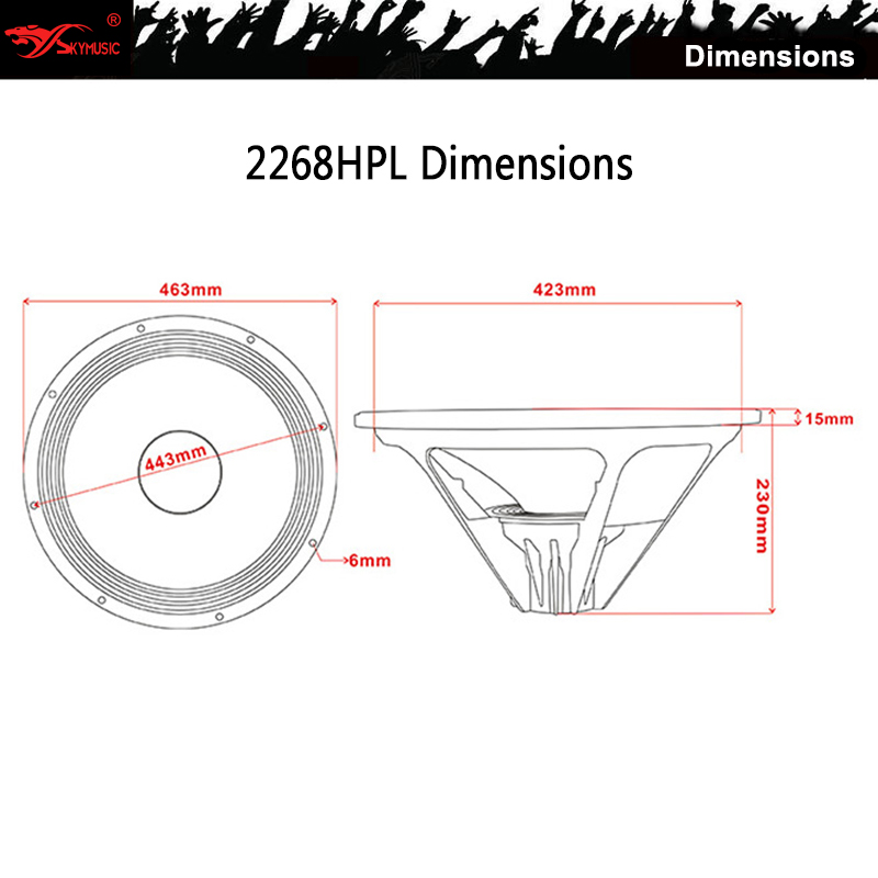 Subwoofer de 18 Polegadas com Ímã de Neodímio Potente 2268HPL
