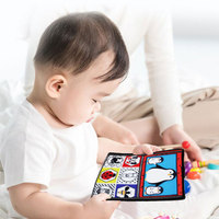SUNNUO 2025 baru lahir waktu perut kain lipat cermin bayi pendidikan sensorik pembuatan suara dan snawing mainan
