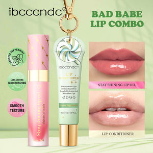 Bad <strong>Babe</strong> Lip Combo Frosted Peppermint and Clear Lip Gloss with a Keychain Long Lasting Moisturizing Hydration Plumper Set - Product Image 3