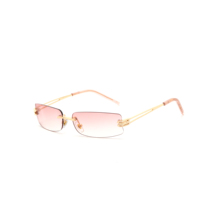 Lunettes de soleil rectangulaires sans monture, artistiques, rétro, tendance, élégantes, polyvalentes, haut de gamme pour un usage quotidien
