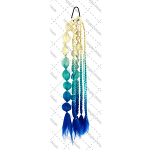 Fashion 24in Color Gradient Handmade Lantern Bubble Braids Hair Extension Ombre Twist Synthetic Ponytail Braids