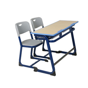 Conjuntos de Muebles Escolares Metálicos de Diseño Americano, Escritorio Doble y Silla, Mesa para Estudiantes de Primaria - Product Image 1
