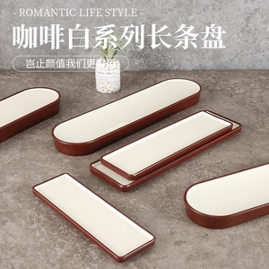 A5 <b>melamine</b> long <b>plate</b>, imitation porcelain sushi <b>plate</b>, rectangular platter for artistic dishes, tableware for hotels, - Product Image 2