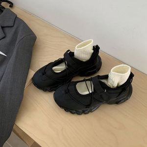 2025 New Korean Spring & Autumn Platform Shoes, Round Toe & Color-block Design, <b>Velcro</b> <b>Strap</b>, Height & Age-reducing Effect - Product Image 2