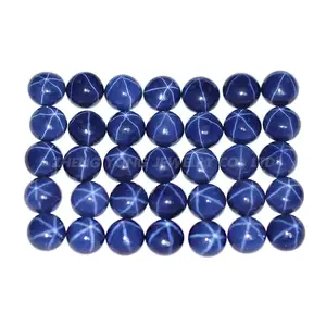 Hot Sale Starlight Gems Round Star Sapphire Stone Flat Back Blue Star Sapphire for Ring