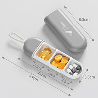 Mini pilulier intelligent en plastique 3 fois par jour Conteneurs de distribution de pilules portables Boîte à pilules facile à ouvrir Boîte d'alignement en plastique