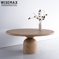 WISEMAX Meubles de table à manger Design Ensemble de table à manger pour cantine Ensemble de table à manger ronde en bois Mobilier nordique en bois 8 places