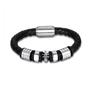 Factory Wholesale Punk Jewelry European American Unisex Stainless Steel Magnetic Buckle Nautical Design Skull Head <b>Bracelets</b> - Product Image 2
