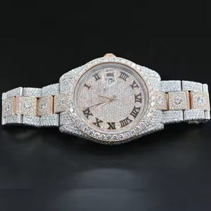 <b>Men's</b> Luxury Business <b>Stainless</b> <b>Steel</b> Quartz Watch with Moissanite Brilliance Day/Date Feature Elevated Artistry - Product Image 1