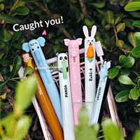Nouveaux stylos effaçables créatifs à l'effigie d'animaux terrestres ; Élégants stylos à bille à mécanisme clic pour étudiants ; Articles de papeterie effaçables à la chaleur