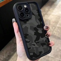 Coque de téléphone portable antichoc en TPU avec motif imprimé noir et gris style échelle pour iPhone 11 12 13 14 15 16 17 18 Pro Max