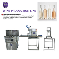 Machine d'étiquetage de bouteilles de vin de bureau avec ligne de remplissage et de bouchage automatique pour verre et gel, haute productivité d'emballage