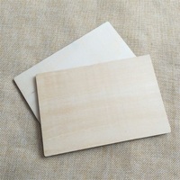 Carte postale vierge en bois non fini de forme rectangulaire découpée au Laser, 150x100x3mm