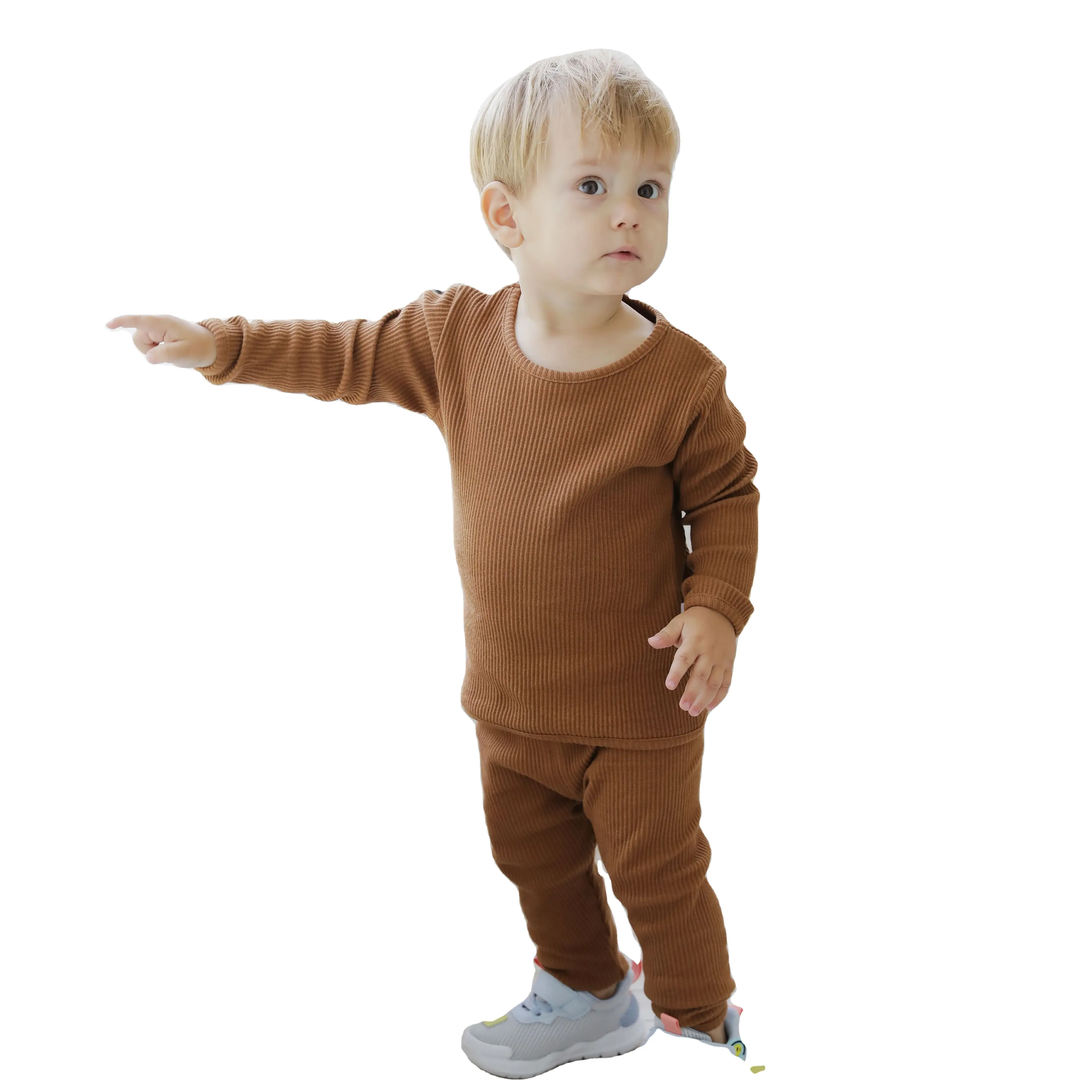 Cotton clothes baby two piece set clothing knitted baby boys' girls' clothing sets 2419