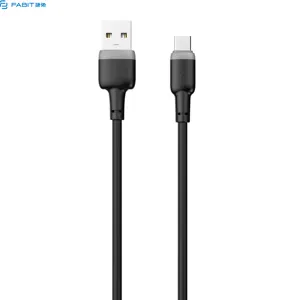 Safety liquid silicone usb c cable 2.4A type-c fast charging cable for mobile phone