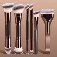 Kuas foundation berbentuk lidah ultra tipis berkualitas tinggi, concealer tanpa cela, alat makeup berbulu lembut.