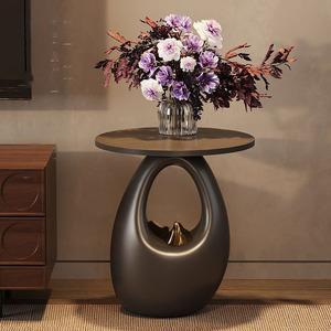 스톤 럭 고급 수지 커피 테이블 가정 및 집들이 선물을위한 발코니 차 및 소파를위한 간단한 럭셔리 작은 장식 - Product Image 2