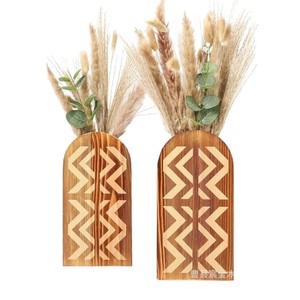 Support mural en bois pour fleurs séchées, forme géométrique, décoration murale pour salon - Product Image 5