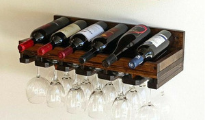 Estante de Pared para Copas de Vino y Champán, Soporte de Madera para Copas, Estante para Copas de Vino, Soporte para Copas de Vino - Product Image 5