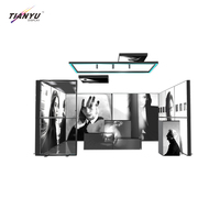 Boîte à lumière d'exposition Tianyu Trade Show 3x3 avec base en tissu tendu, modèle professionnel Aura Duo, créatif, commercial, installation facile pour exposition
