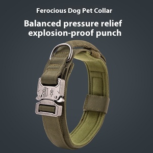 Large Outdoor <strong>Tactical</strong> <strong>Dog</strong> <strong>Collar</strong> with for Velcro Handle Solid Pattern Polyester Neck <strong>Collar</strong> Traction Features Ribbon Decoration - Product Image 2